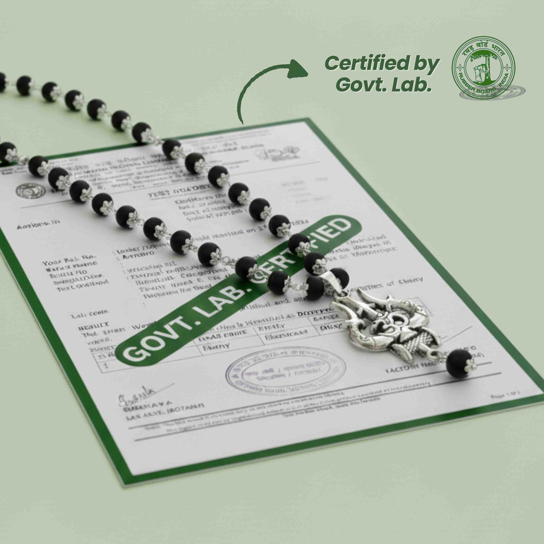 OM Shiva Banarasi Trishool Karungali Mala – Divine Protection Beads