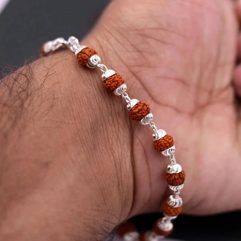Banarasi Rudraksha Silver Blessing Bracelet